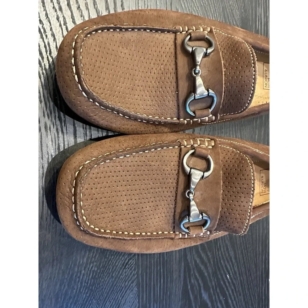 MEN'S 14TH AND UNION HORSE BIT DRIVERS IN DARK BROWN PERFFERATED SIZE 8 - Picture 11 of 11